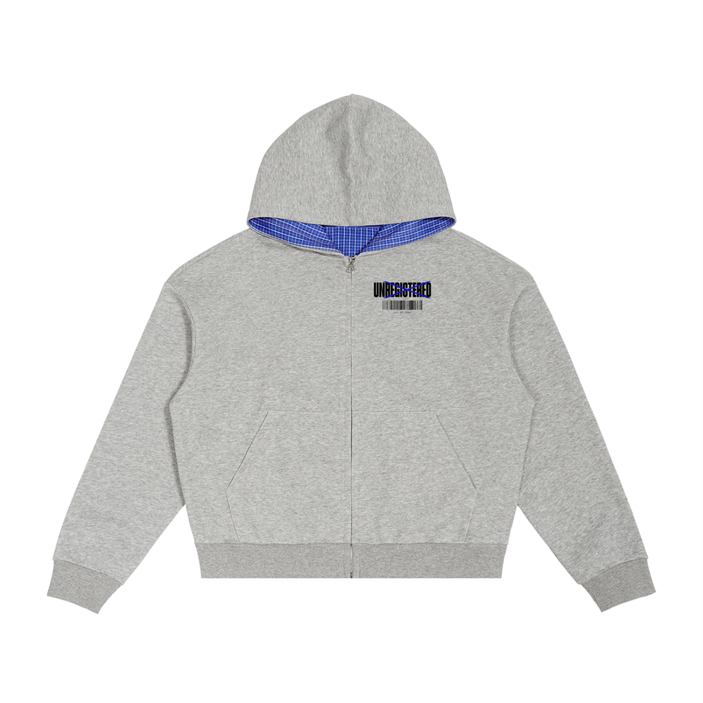 UNREGISTERED SUPPLY CO. | GREY ZIPUP HOODIE