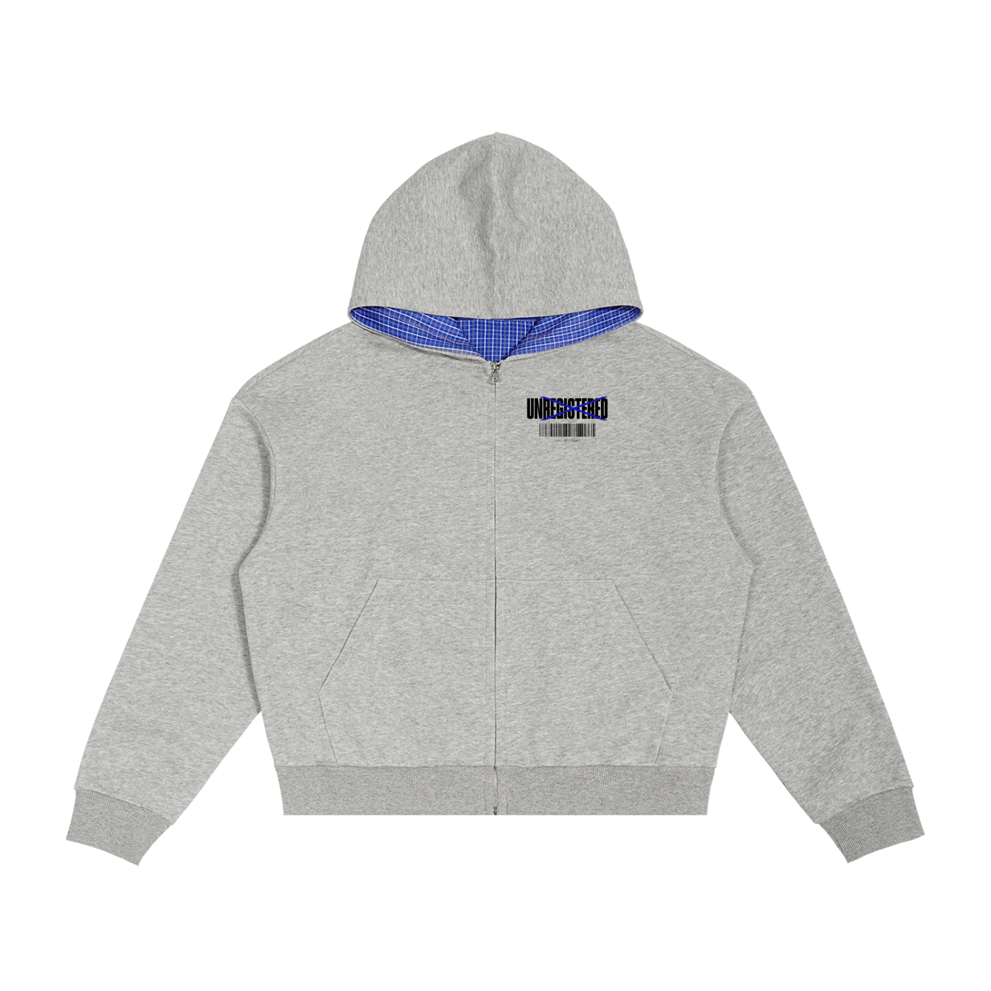 UNREGISTERED SUPPLY CO. | GREY ZIPUP HOODIE