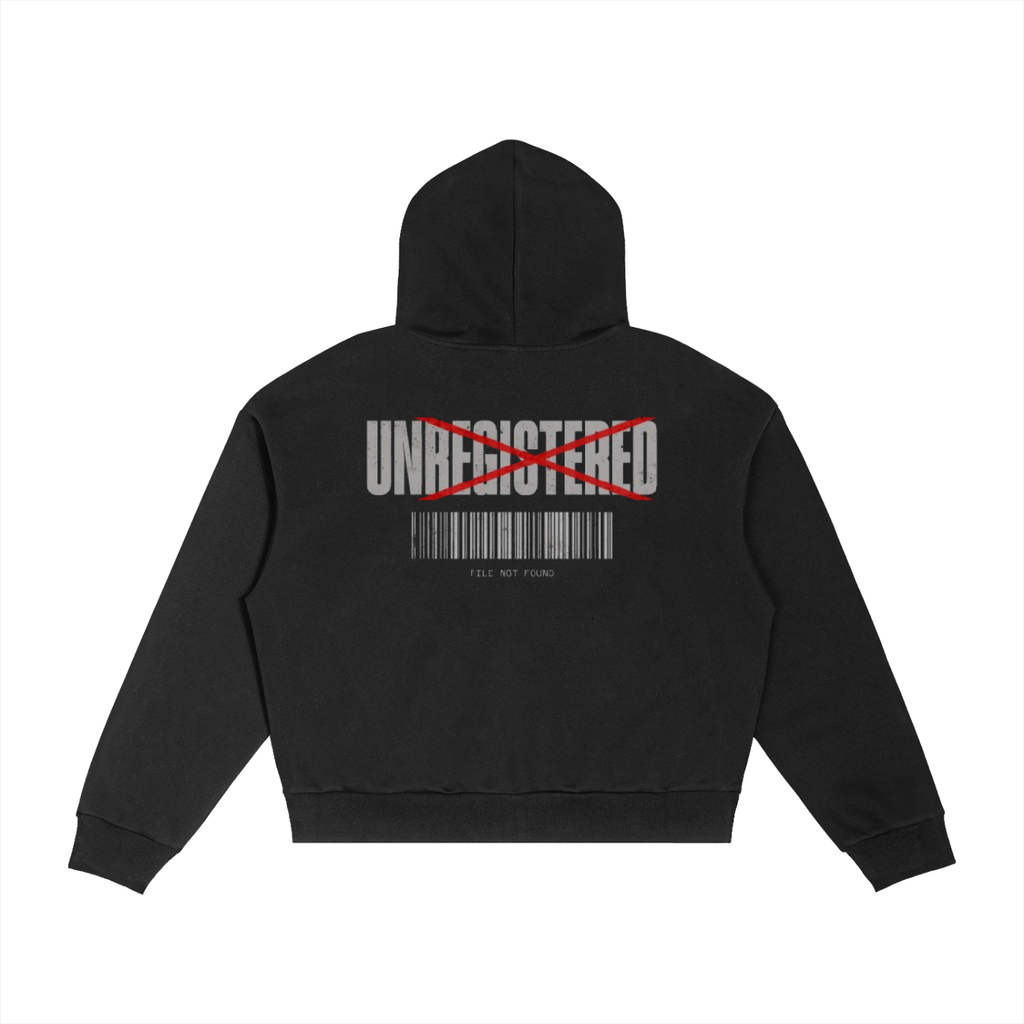 UNREGISTERED SUPPLY CO. | BLACK ZIPUP HOODIE  | FILE 002